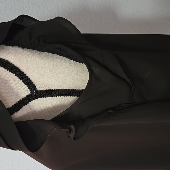 VERONICA M Sleeveless V Neck Tank Top With Ruffles In Black Sz XL - Picture 5 of 11